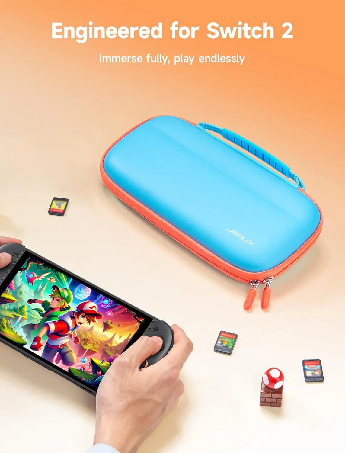 Custodia da trasporto sottile JSAUX compatibile con Nintendo Switch 2 2025, borsa da viaggio rigida portatile per Switch 2, BG0119