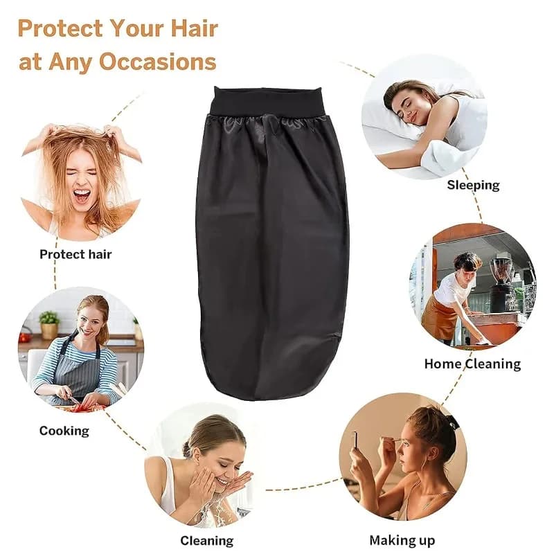 Extra Large Night Headphone in satin, Long and silky Cover for smooth or curly hair, Night cap for Dreadlock and Trecce, Soft and Adjustable