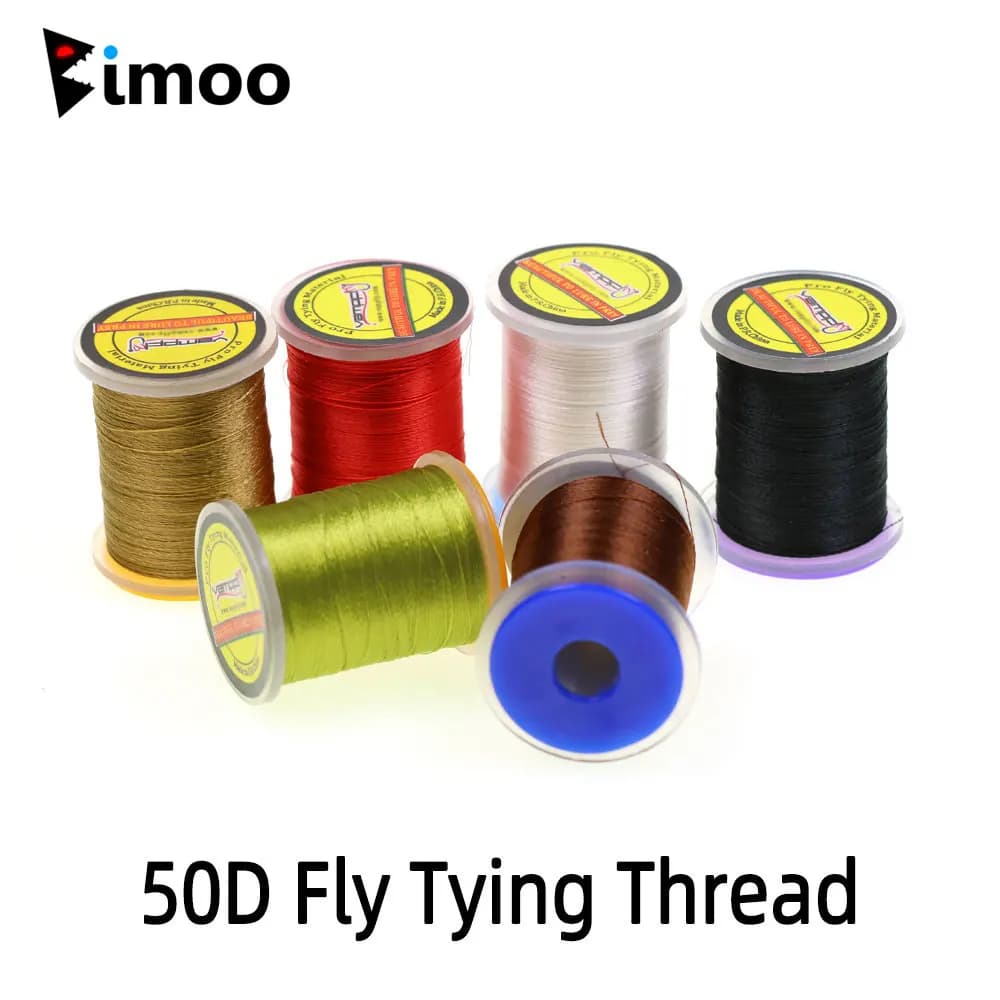 1PC Filo per Costruzione Mosche 50D per Mosche Taglia 16-22, Materiale per Costruzione Mosche Midge Nymph, Bianco Oliva, Rosso, Giallo con Bobina Standard