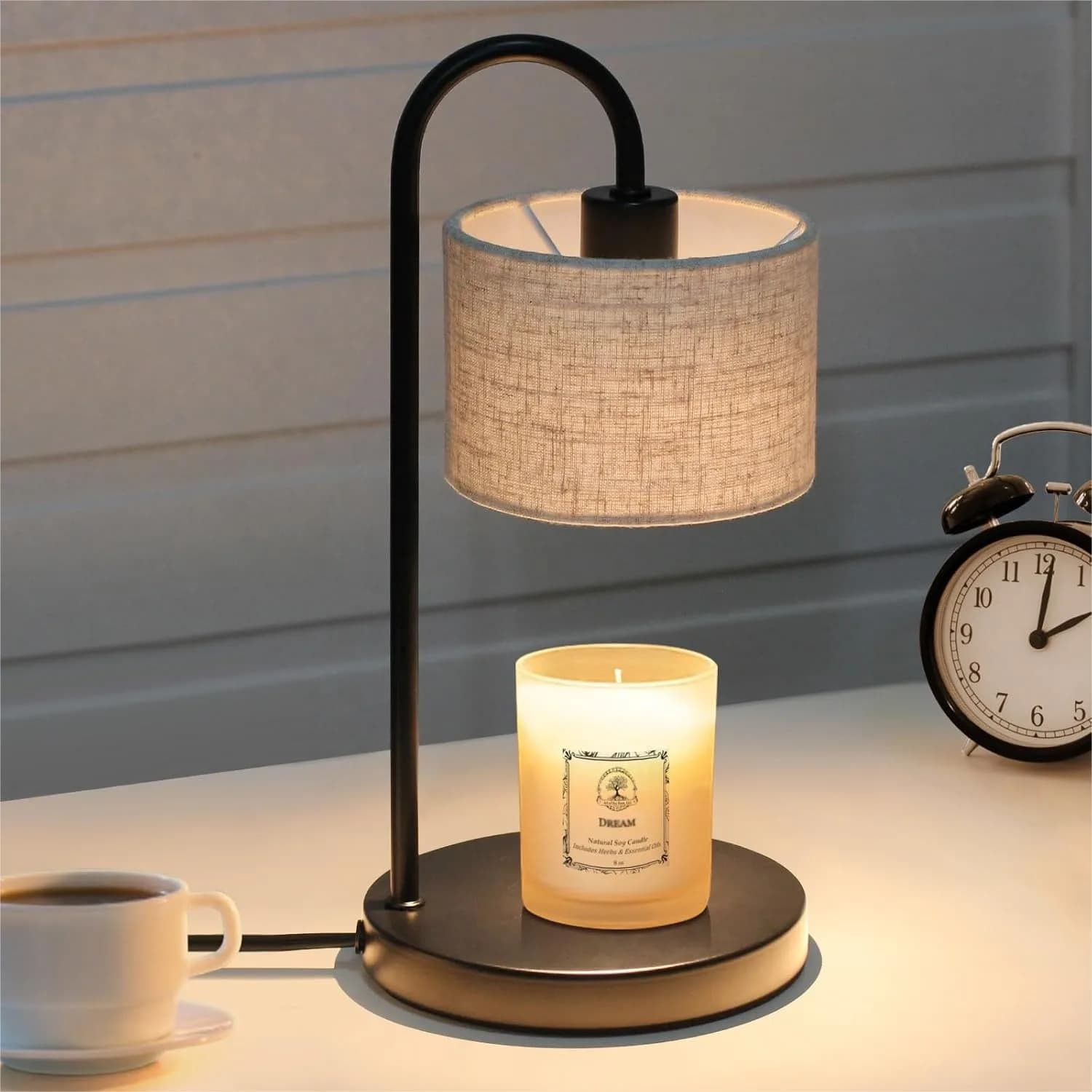 Lampada Scaldacandele con Timer, Scaldacera Dimmerabile per Candele Profumate con 2 Lampadine, Regalo Decorativo per la Casa per Donne