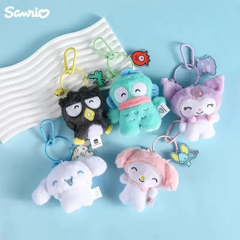 10 cm Sanrio My Melody Kuromi Cinnamoroll Hello Kitty Cat Hangyodon Purin Dog Peluche Anime Animali di Peluche Portachiavi Ciondolo