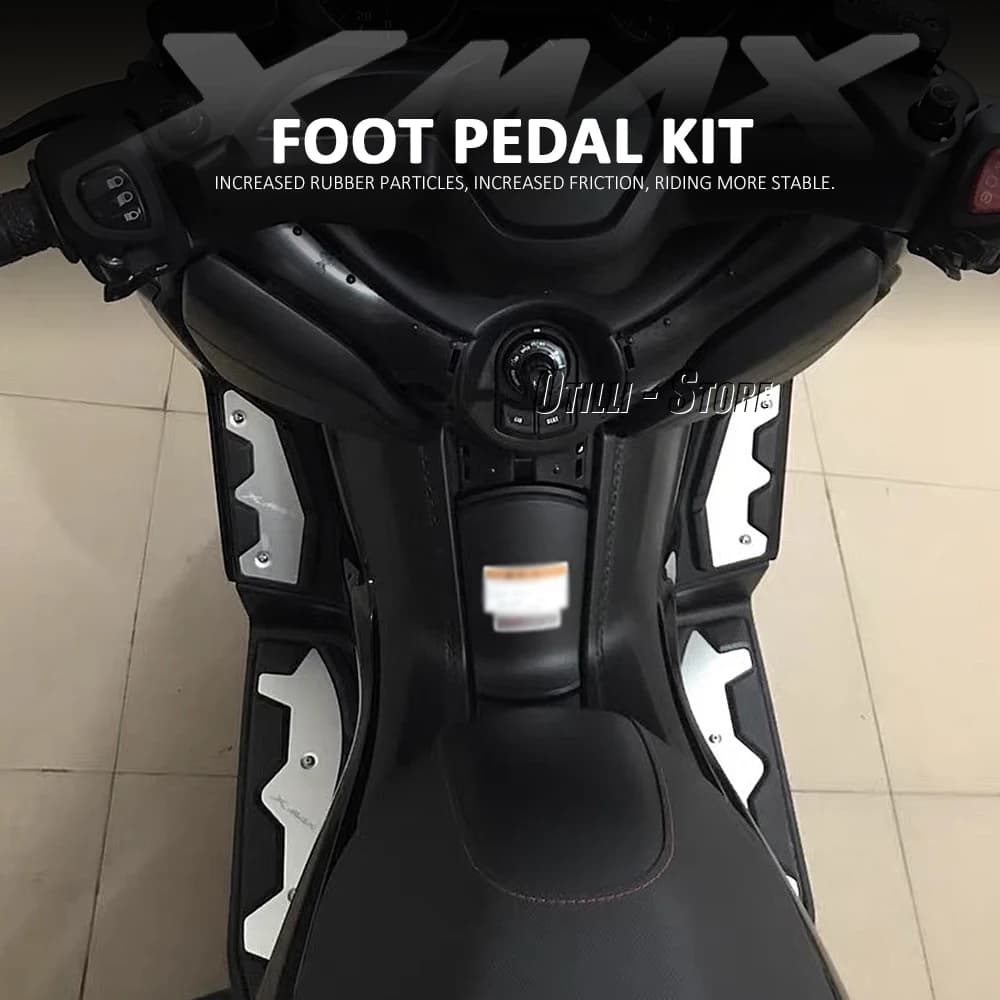 Nuovi Pedane XMAX 125 250 300 400 Anteriore Posteriore Pioli Piastra Pedale antiscivolo Poggiapiedi Per Yamaha X-MAX125 X-MAX250 X-MAX300 X-MAX400