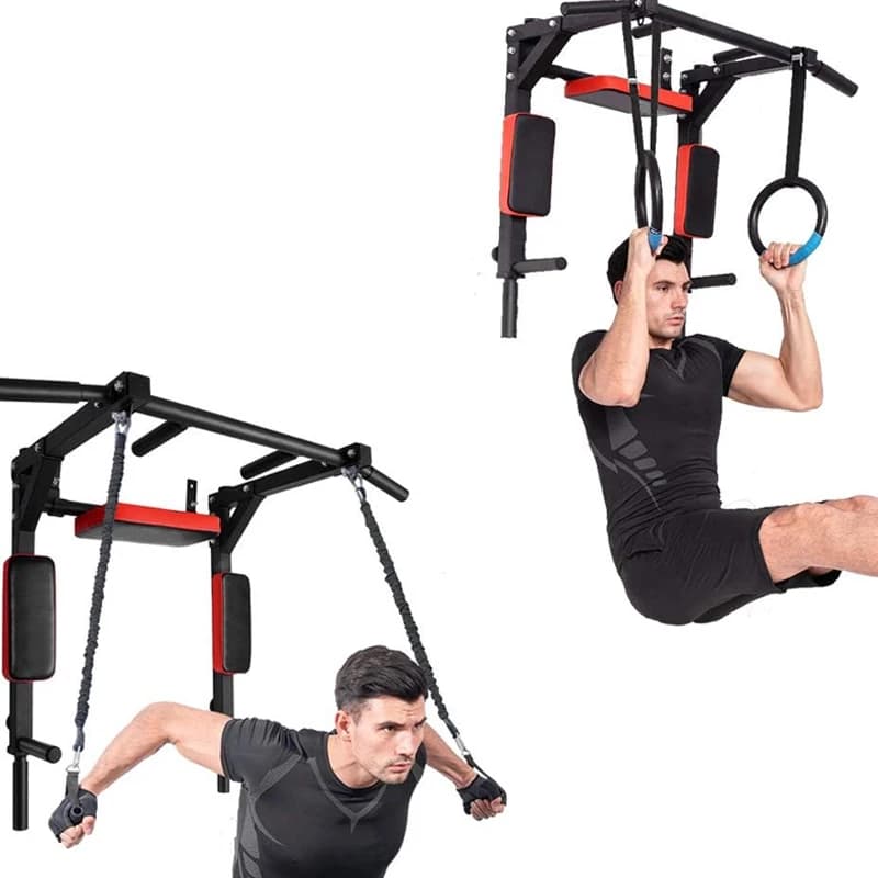 Multifunctional dive support with steel traction bar for gym workout at home