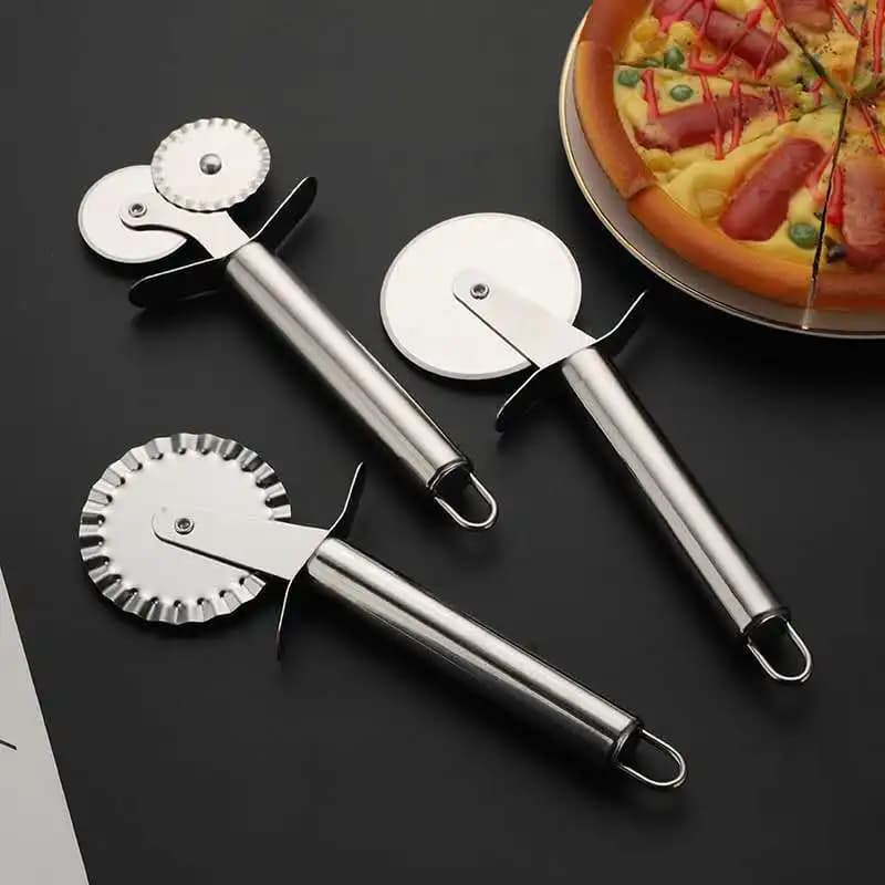 Taglierina per pizza a rullo Taglierina per pizza a ruota singola in acciaio inossidabile Taglierina per pizza Piano cottura Strumenti per la cottura della pizza