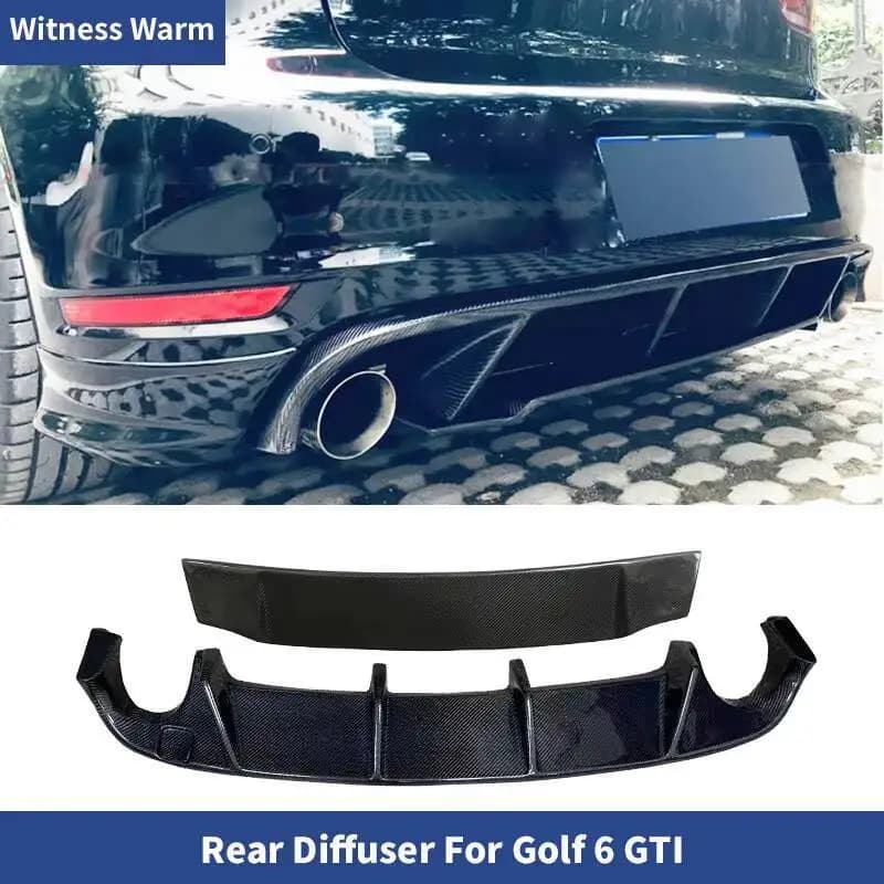 For Volkswagen Golf 6 Vi Mk6 Gti bumper 2010-2013 Car Styling Carbon Fiber Rear bumper Lip Spoiler diffuser