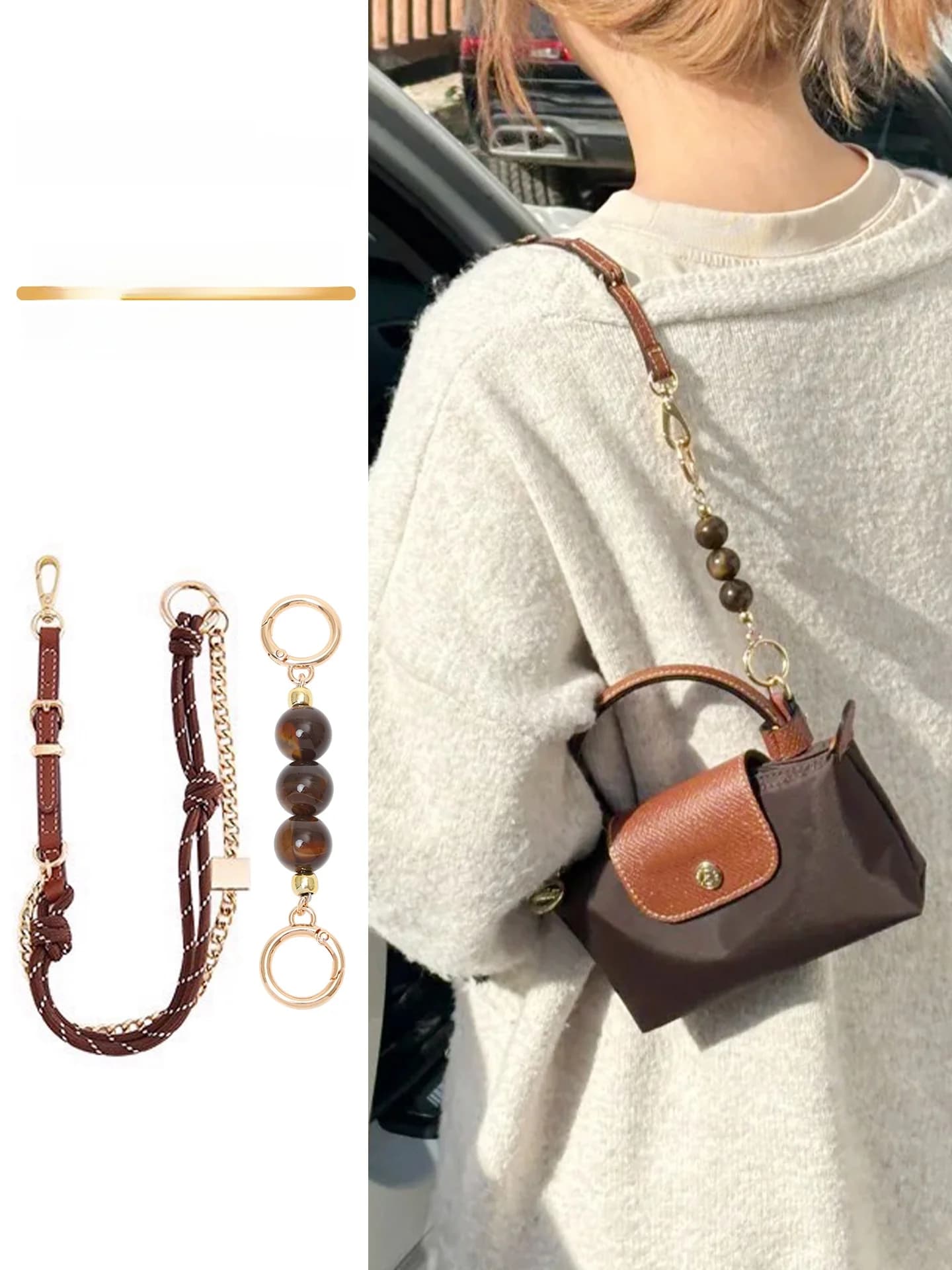 Pierre Hardy Long chain strap with gnocchi bag beads No punching required Fasionable Accory by Studio Zhen i Zai