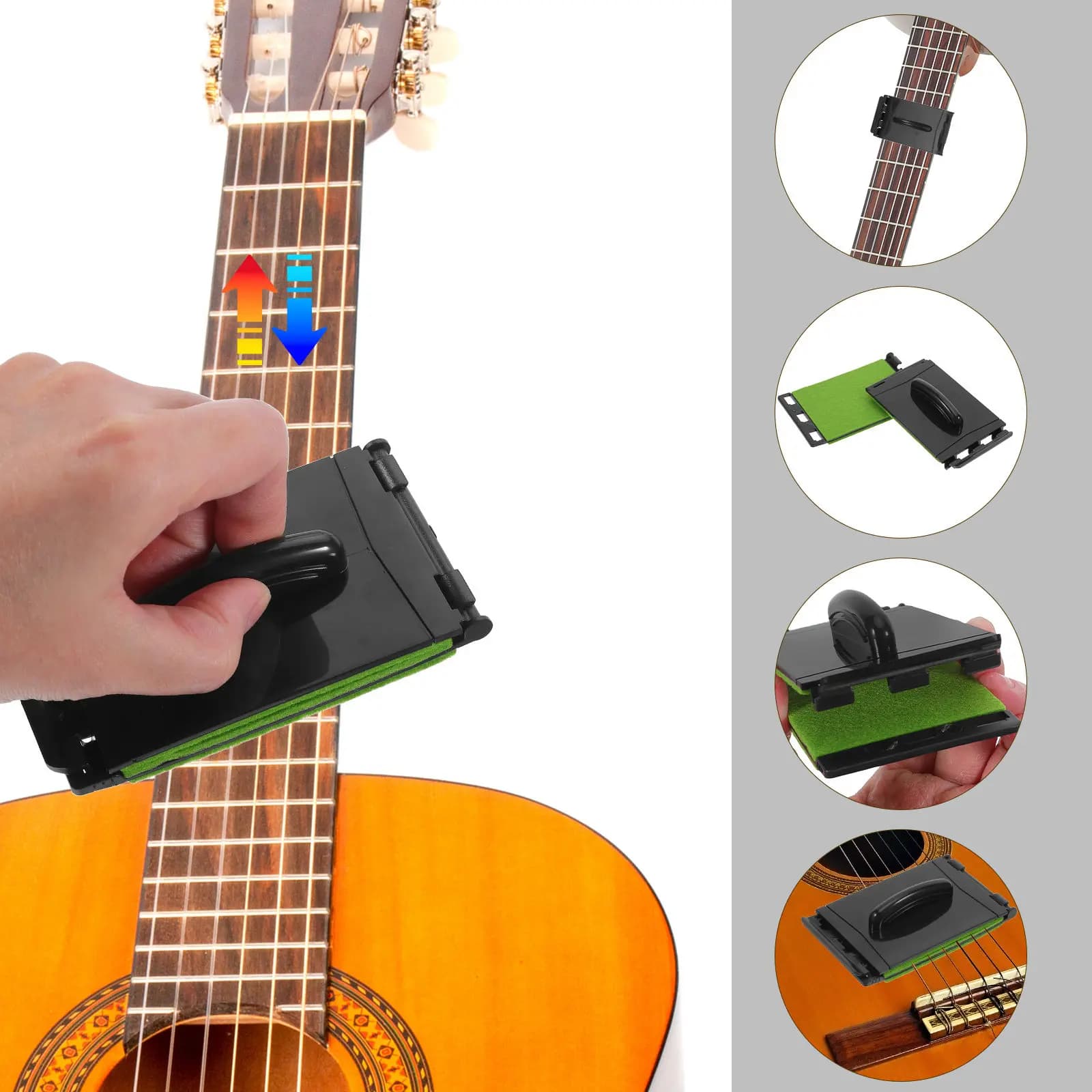 Strumento per la pulizia delle corde per chitarra, basso, ukulele, banjo, mandolino, rosso, per la pulizia della tastiera, prolunga la durata delle corde