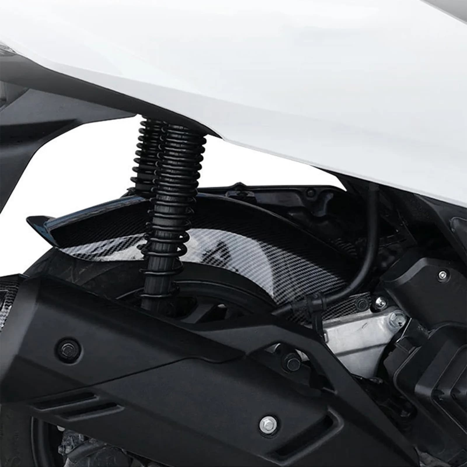 Parafango moto in plastica copertura protettiva paraspruzzi estensione posteriore in fibra di carbonio nero opaco per PCX160