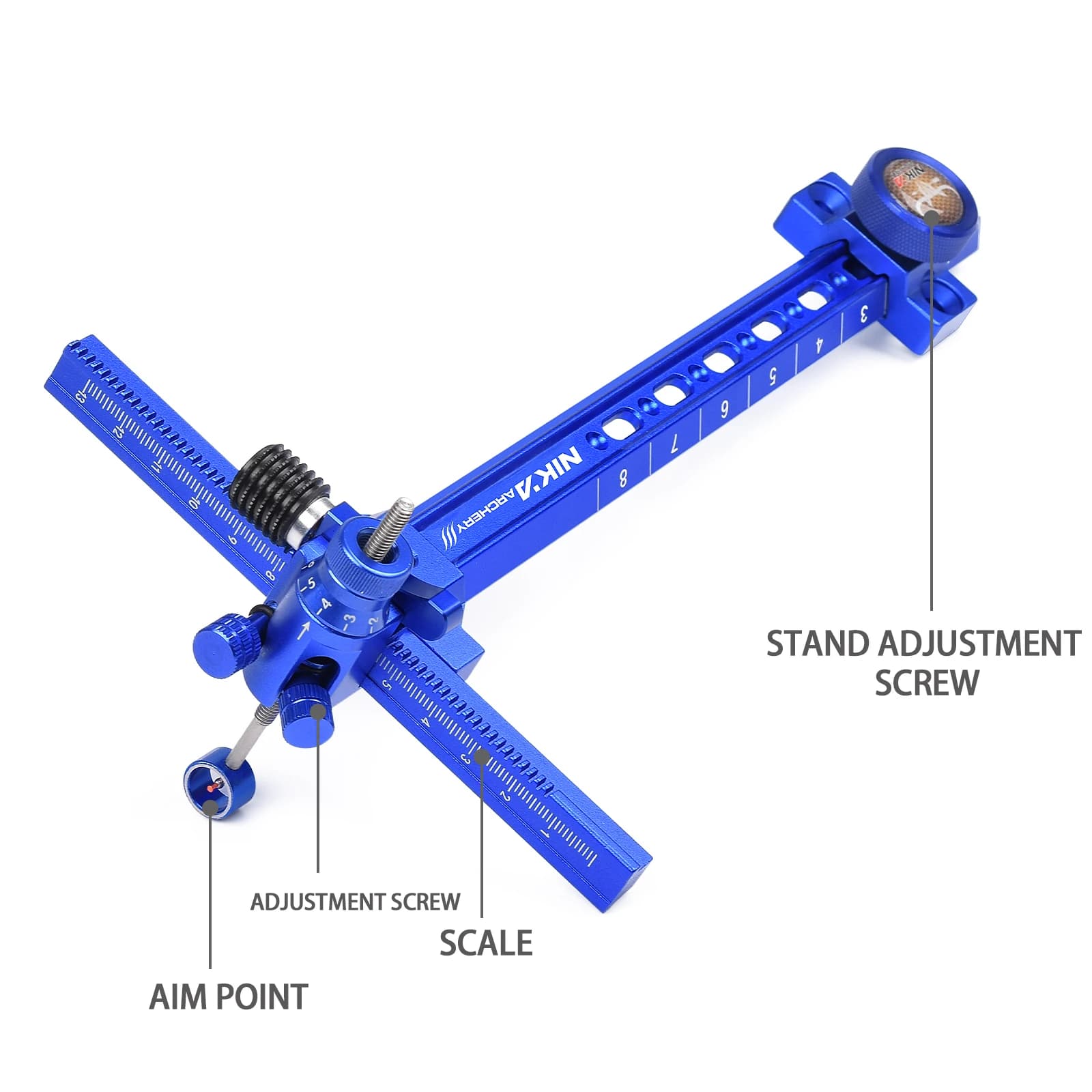 1pc NIKA 9 pollici arco ricurvo mirino a forma di T mirino per tiro o tiro con l'arco accessori mano destra