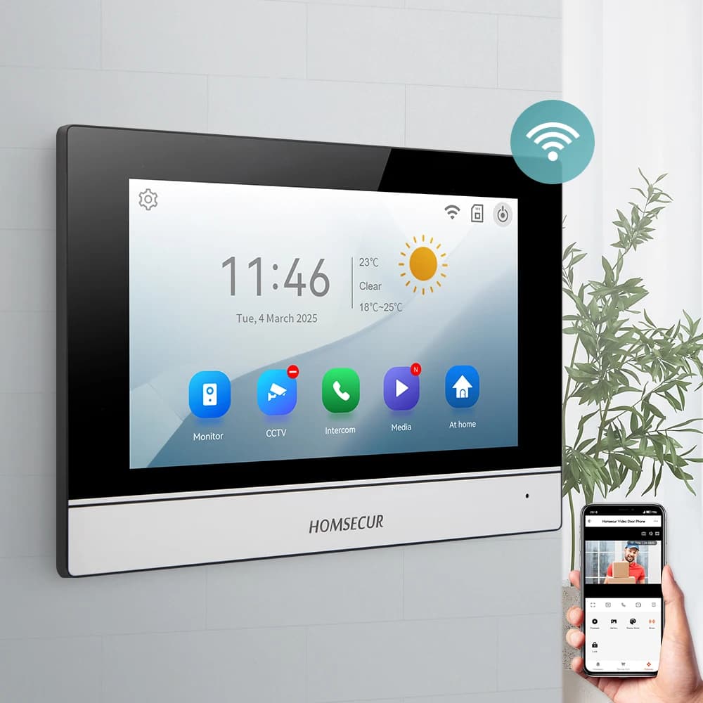 Monitor da interno HOMSECUR XM713H per videocitofono WIFI