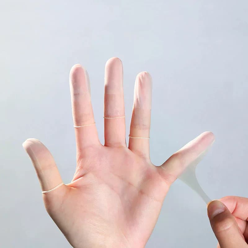 50pcs/pack Disposable Latex Finger Cover Rubber Non-slip Anti-static Finger Cots Fingertips Protector Gloves Nail Art Tool