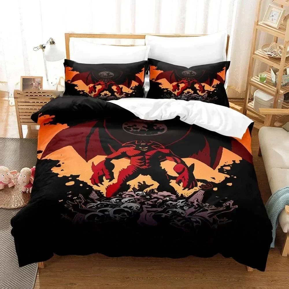 Set di Biancheria da Letto Anime Devilman Crybaby, Copripiumino Stampato, Set Completo con Federe, Misure Full, Queen, King, per Camera da Letto
