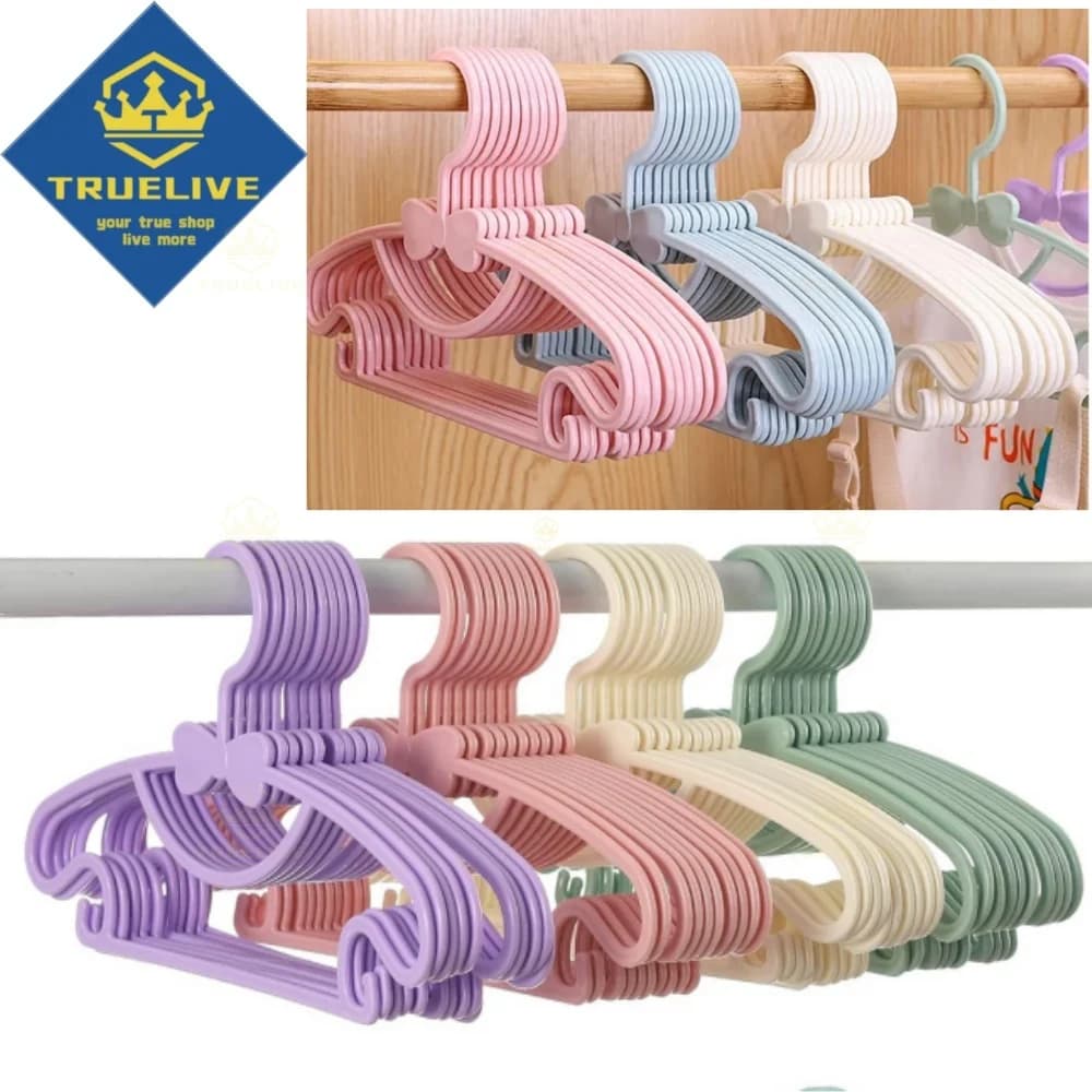 30/20/10/5/1PC Vestiti Del Bambino Rastrelliere di Plastica Asciugamano Display Sciarpe Grucce Abbigliamento Per Bambini Cappotti Appendiabiti Carino Bowknot grucce organizzatore