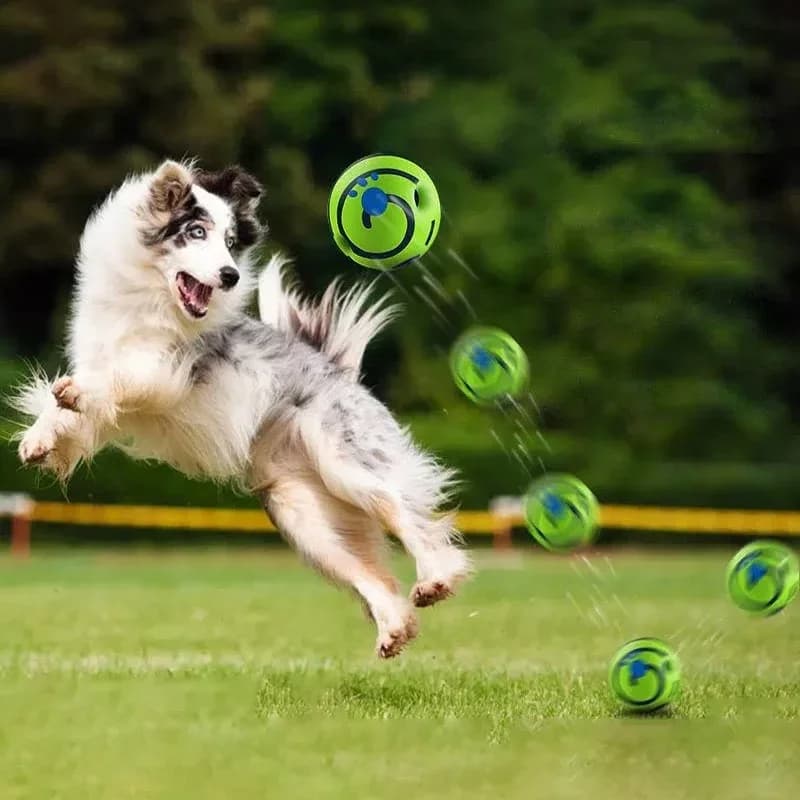 Palla Sonora Dinamica Interattiva per Cani - Giocattolo Luminoso Attivato dal Suono per Intrattenimento, Addestramento e Dentizione
