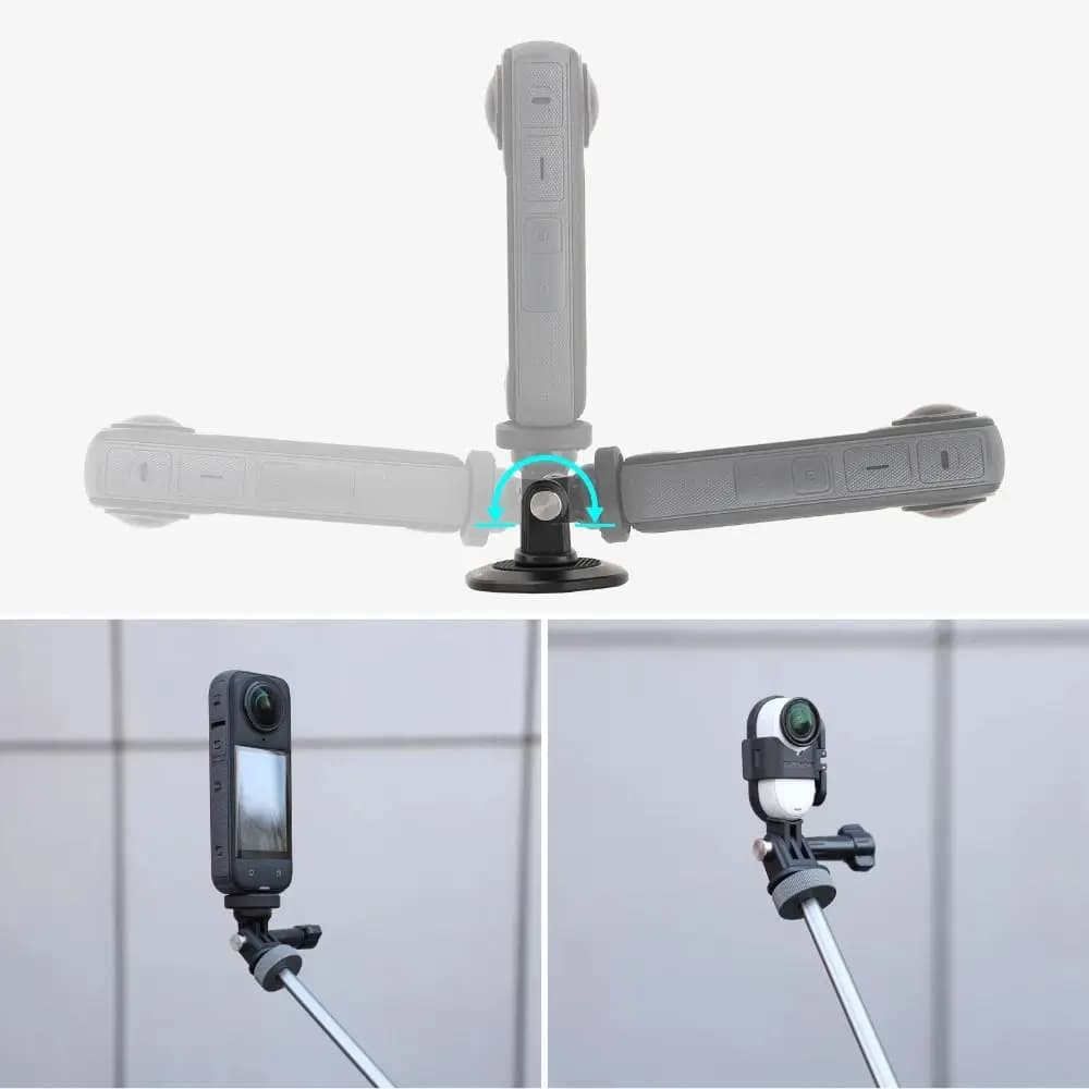 Adattatore per montaggio su treppiede in plastica portatile durevole vite 1/4 leggera per DJI Action 5 Pro/4/3 Pocket 3 Insta360 Ace Pro 2 X5