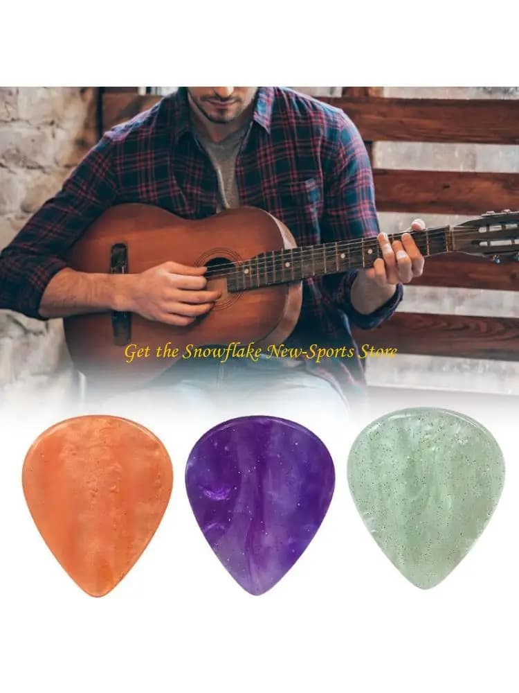 E56D Set of 5 Thickness Guitar Picks Resin Texture Storage Box Set Colorful