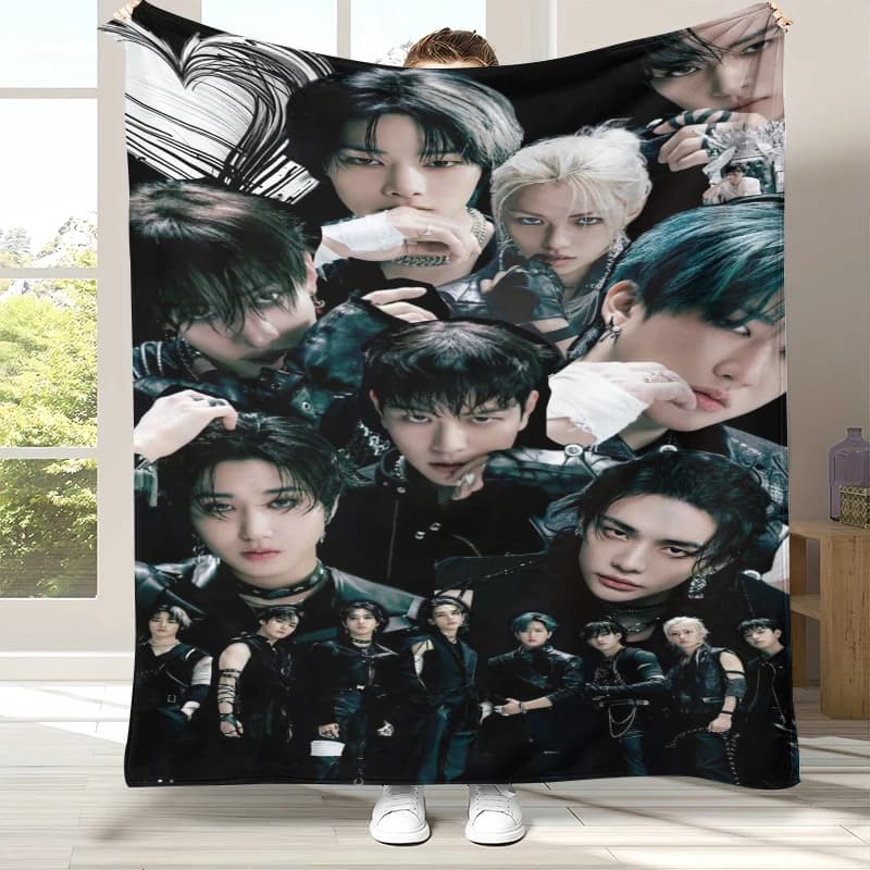 Bang Chan Kpop Stray Kids Flannel Blanket,Ultra Soft Warm Plush Throw for Home Bedroom Bed Sofa Cover Camping Picnic gift