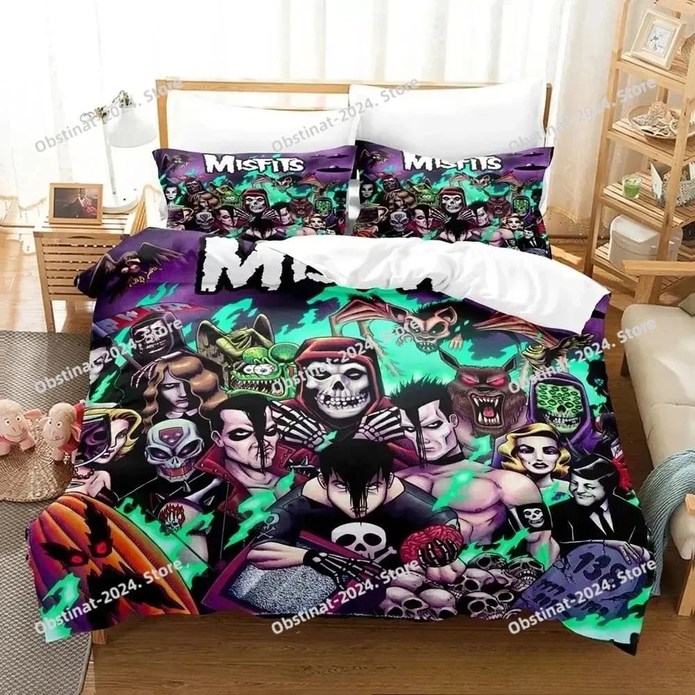 Stampa 3D The Misfits Glenn Danzig Set biancheria da letto Ragazzi Ragazze Twin Queen King Size Copripiumino Federa Letto Ragazzi Adulti