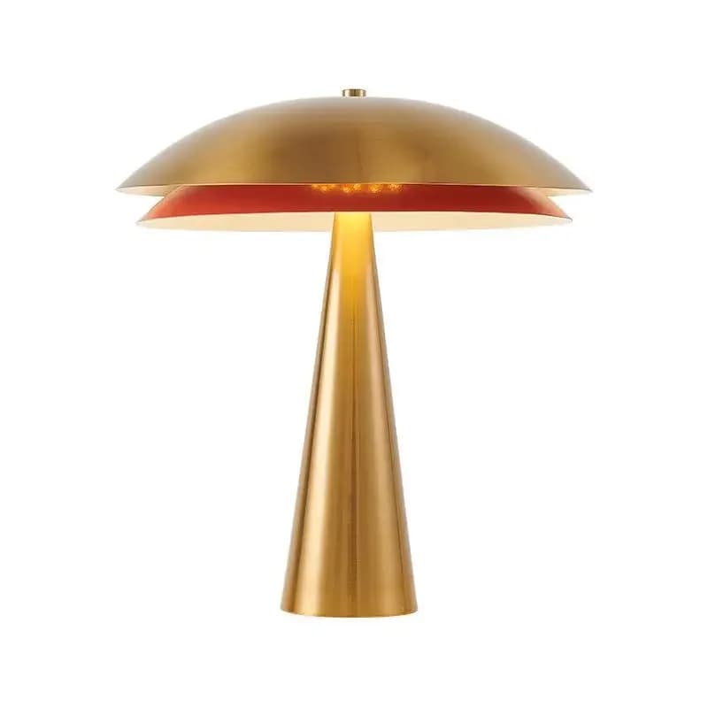 Lampada da scrivania creativa postmoderna in ferro battuto dorato, lampada da scrivania decorativa a forma di fungo