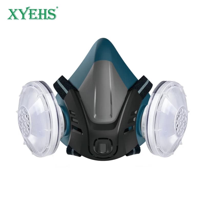 XYEHS maschera mezzo respiratore riutilizzabile con 2x cartucce Fliter e 2x ≥ 95% filtro in cotone antipolvere per la pulizia fai da te lucidatura lavorazione del legno