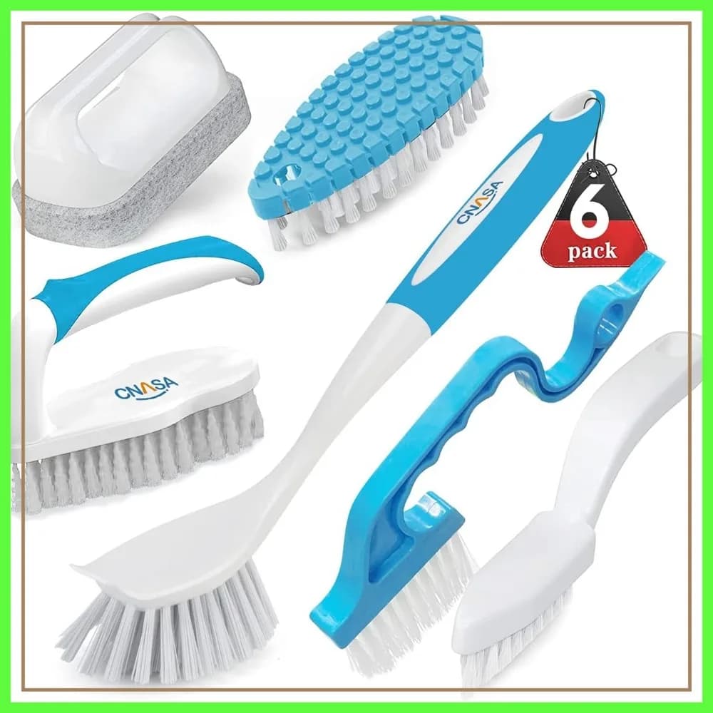 Set da 6 Pezzi per Pulizia Profonda Domestica - Spazzole per Cucina, Bagno e Pavimenti con Spazzole per Strofinare, Piatti, Bottiglie, Fughe, Fessure e Scarpe