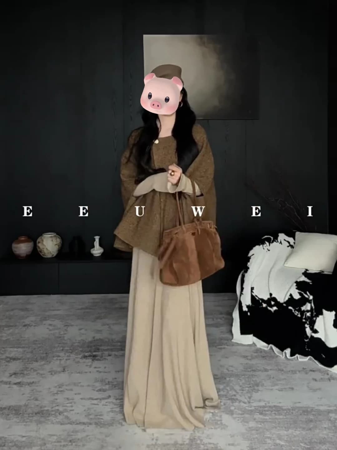 Design Sensation ular Cappotto lungo da donna Sve Casual Loose Fit Tessuto morbido Ele Lady Sle Meat Concealing Top