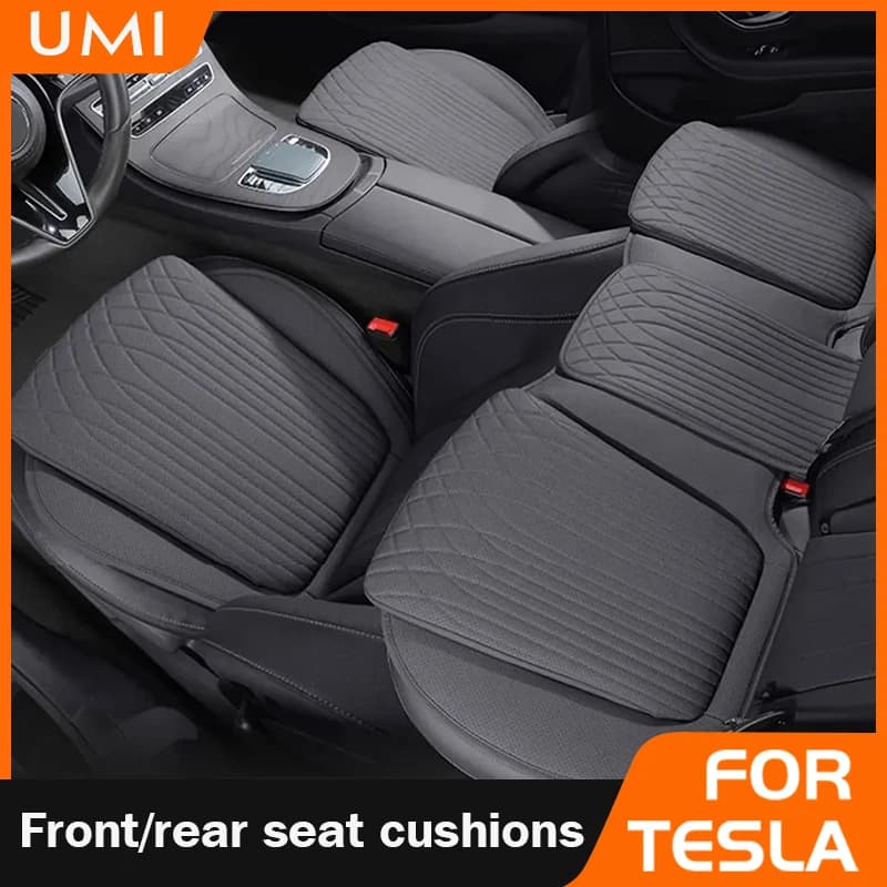 For Tesla Car Seat Cover Breathable Car Seat Bearing Leather Car Seat Housing Interior accessories for four seasons self-slip cushion