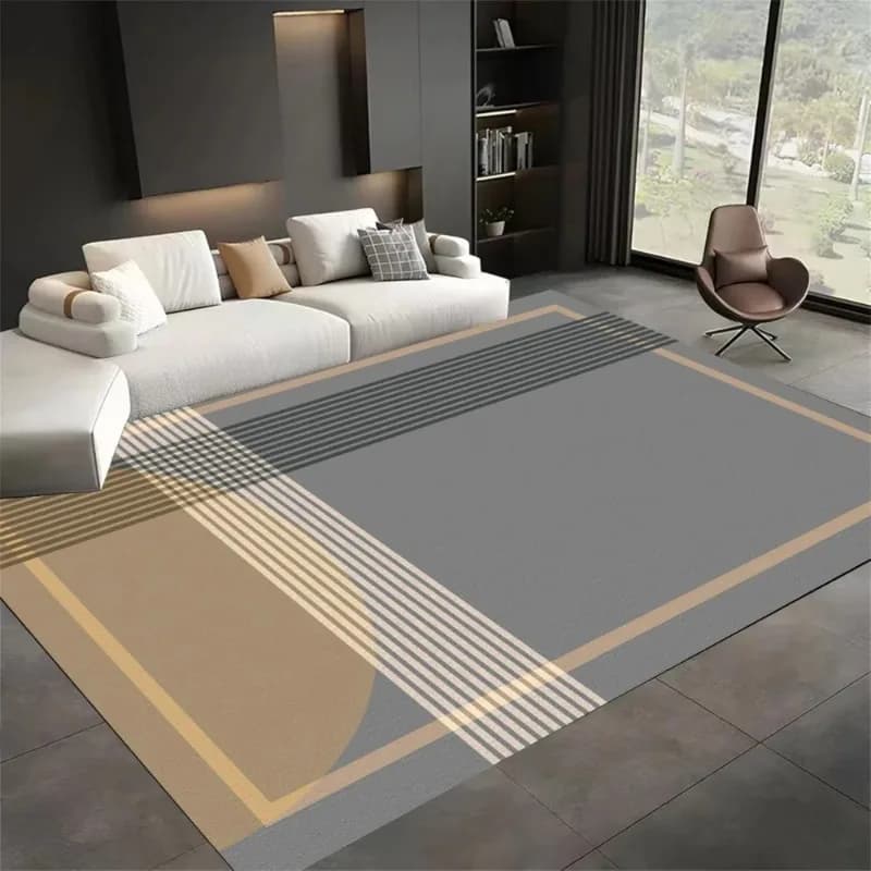 Mondrian Style Anti-slip Carpet for Living Room, Bedroom, Bovindo Window, Geometric Bed Mats, Durable Floor Mat