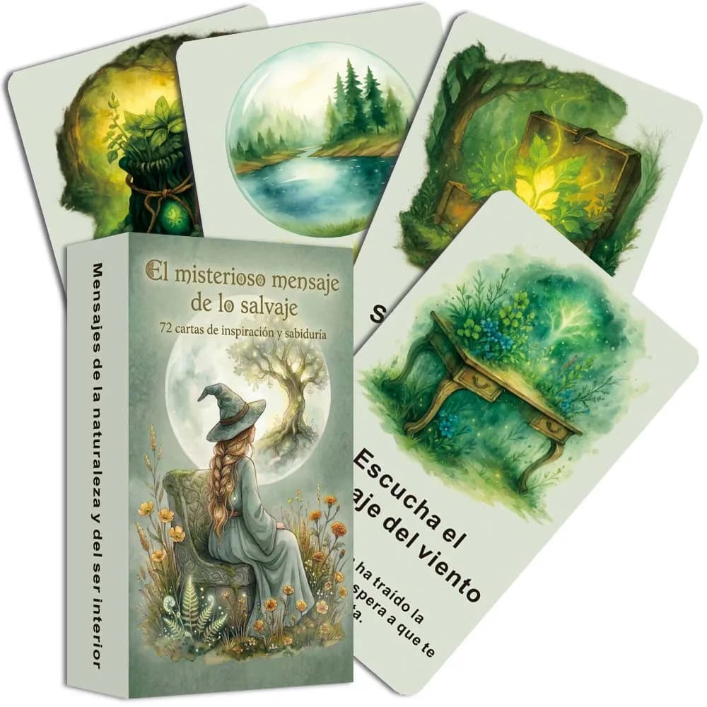 Mazzo di carte oracolari spagnole, Sussurri mistici, 72 carte per la guida quotidiana, Carte dei tarocchi spagnole per principianti e cercatori, Giochi di carte