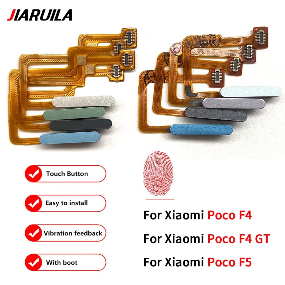 For Poco F4 Fingerprint Sensor Scanner Touch ID Connect Motherboard home button Flex Cable For Xiaomi Poco F4 X4 GT F5