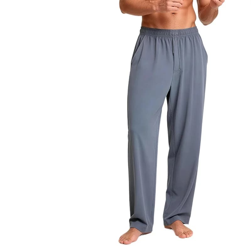Men's Spring New Water-Glow Cotton Pajama Pants Cool Touch Wrinkle-Resistant Casual Lounge Long Pants