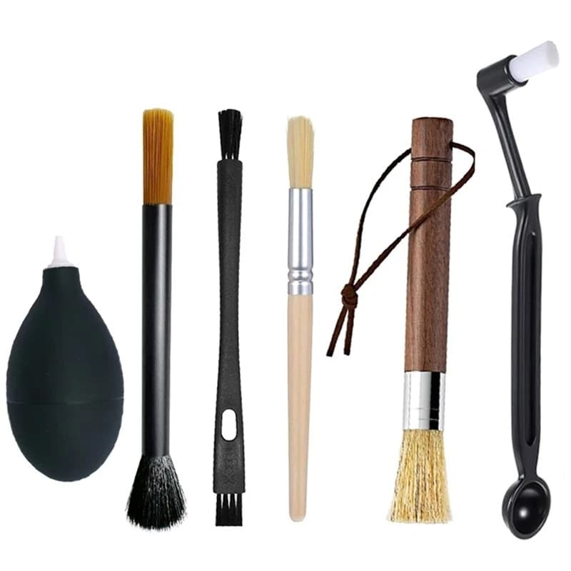 USER FRIENDLY-6 Pcs Coffee Cleaning Brush Set Large Soft Brush, Small Hard Brush Coffee Grinder Cleaning Kit For Baristas