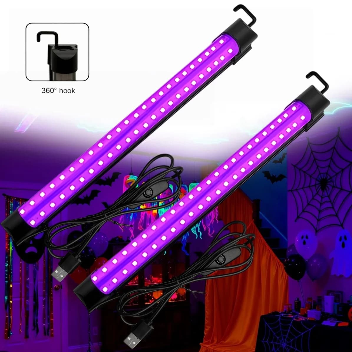 Tubo Luminoso UV 5W/10W USB, Lampada LED a Luce Nera 395 nm, Barra Luminosa per Effetti Speciali, Illuminazione per Feste e Palcoscenici