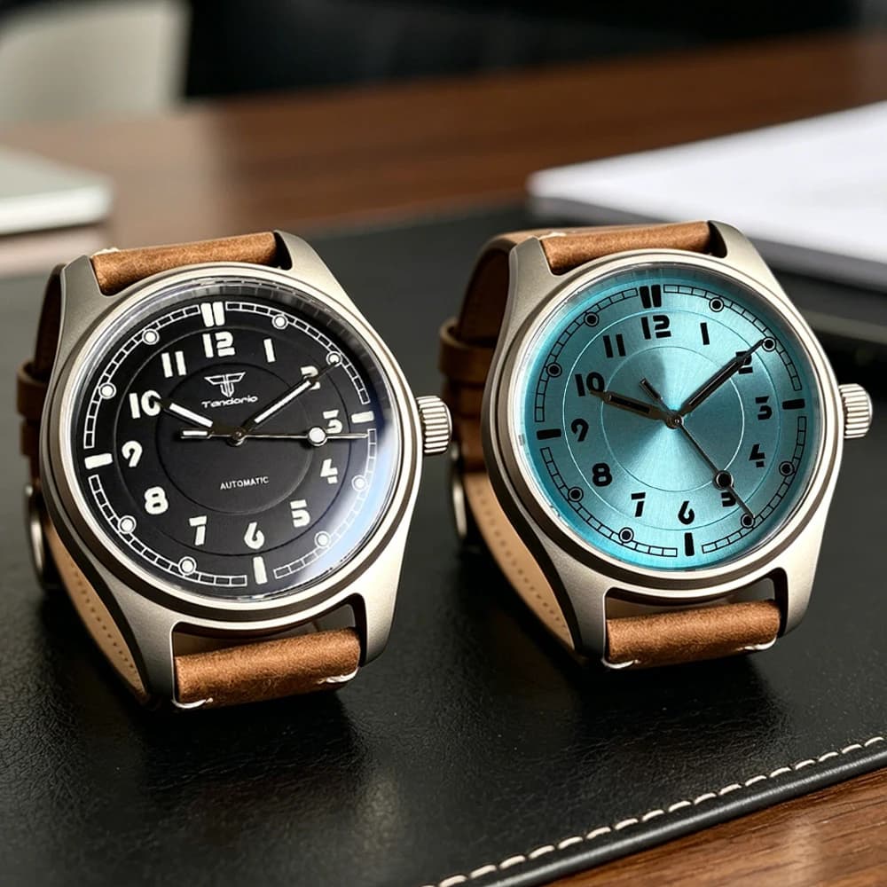 Orologio Meccanico da Uomo Tandorio con Cassa in Titanio, Stile Pilota di Lusso, Movimento Miyota, Vetro Zaffiro, Impermeabile 200m, Automatico
