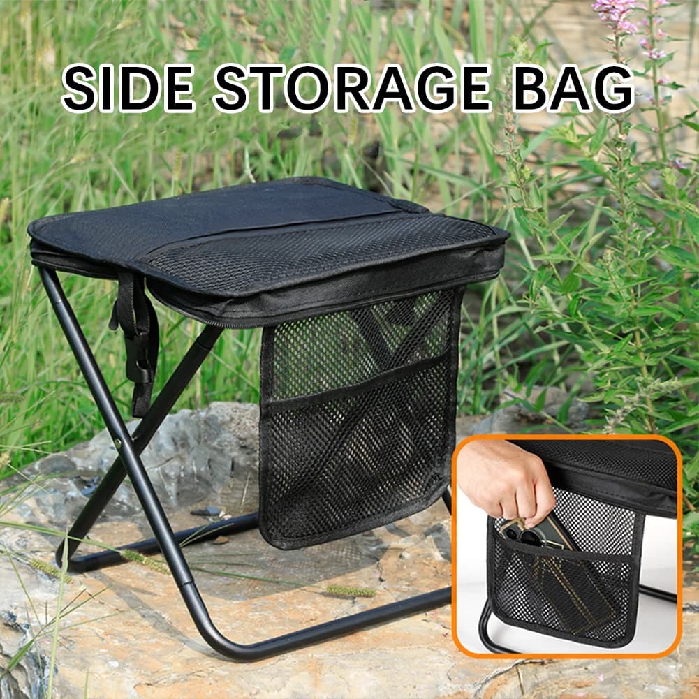 Sgabello pieghevole per zaino con borsa a tracolla, sedia da esterno, sgabello da campeggio, poggiapiedi da pesca leggero, per picnic di viaggio