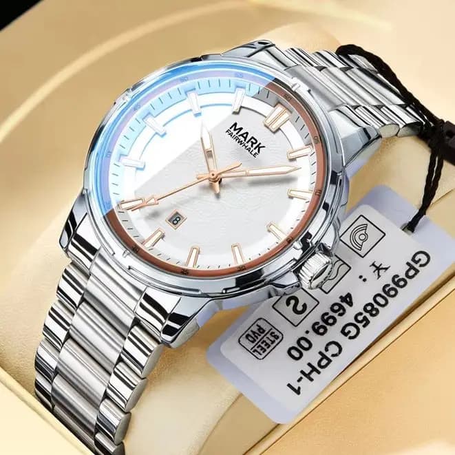 MARK FAIRWHALE Orologio da polso al quarzo da uomo casual, con data incisa a forma di drago luminoso, orologio da uomo per affari, reloj hombre