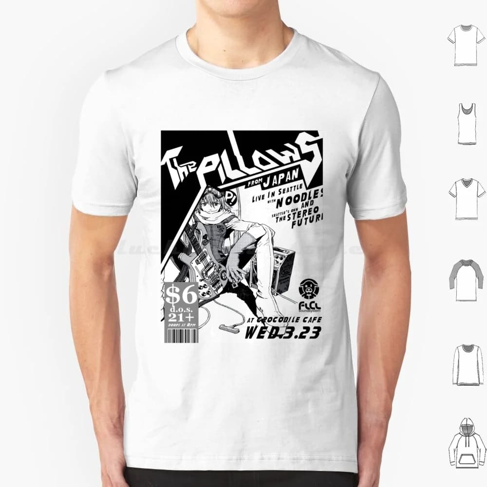 Flcl The Pillows Live Classic T Shirt 6xl Cotton Cool Tee Flcl Live Retro Classic Manga Anime Vintage Band Roll