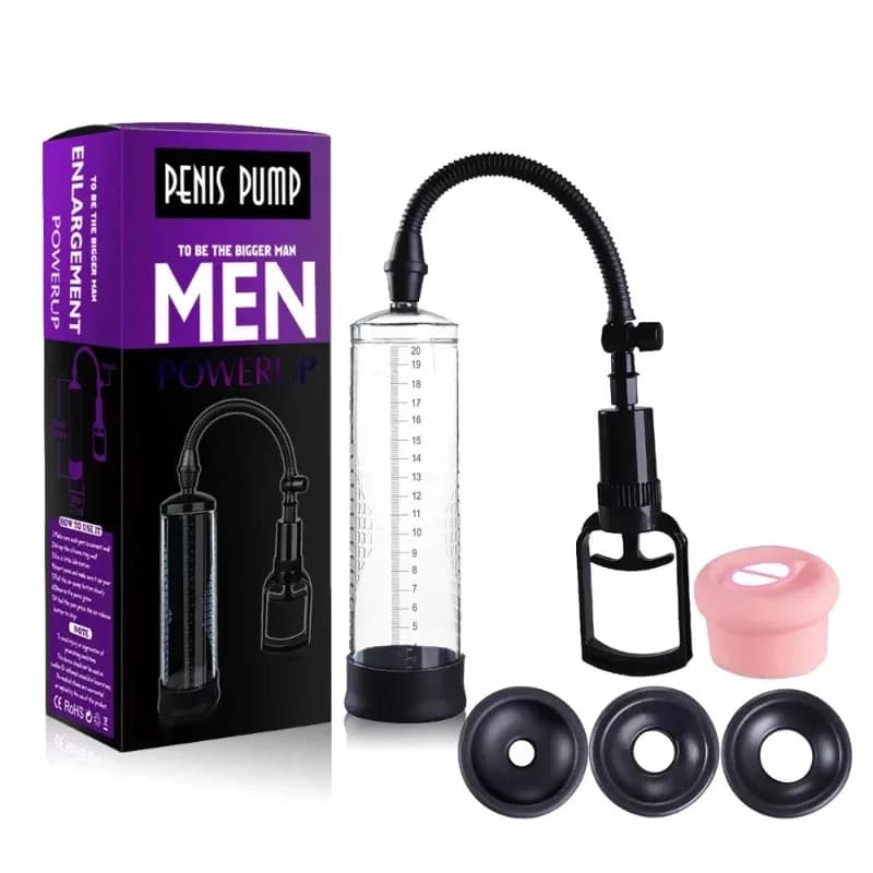 Male Manual Penis Pump Penis Enlarger Negative Pressure Vacuum Pump Big Dick Erection Enhancement Trainer Equipment Adult SexToy