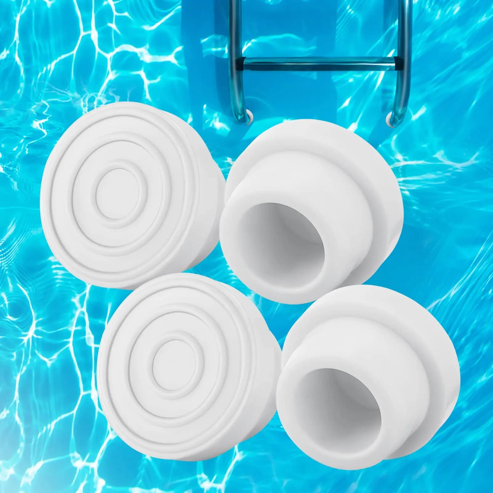 Indoor plug caps suitable for stairs with internal diameter of 1,90in to protect the pool