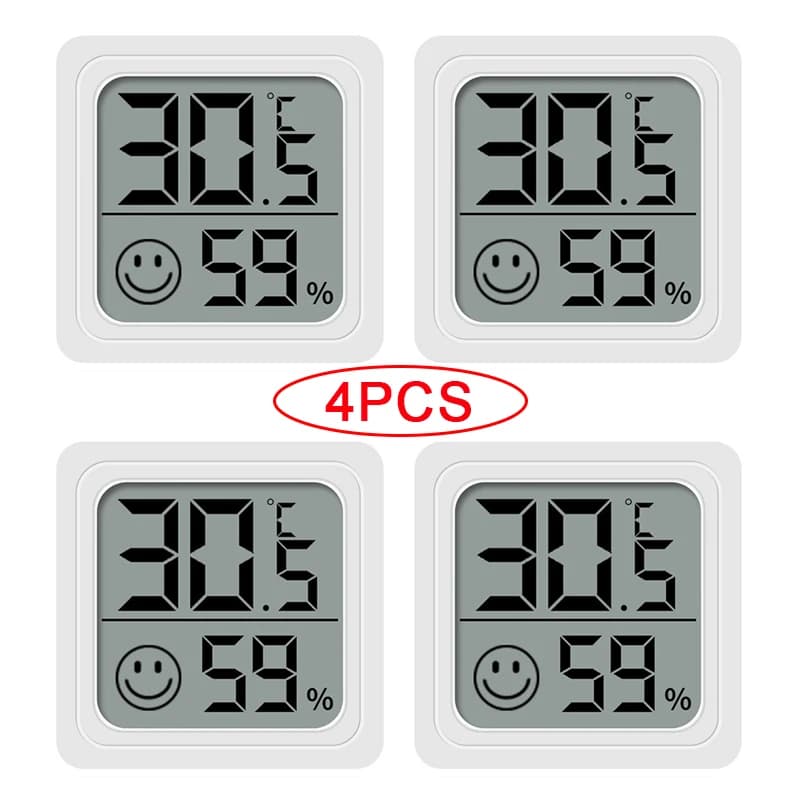 Digital Thermometer and Igrometer Midea, Set of 4 Pieces, Electronic LCD Monitor for Interior and Exterior, for Room and Children