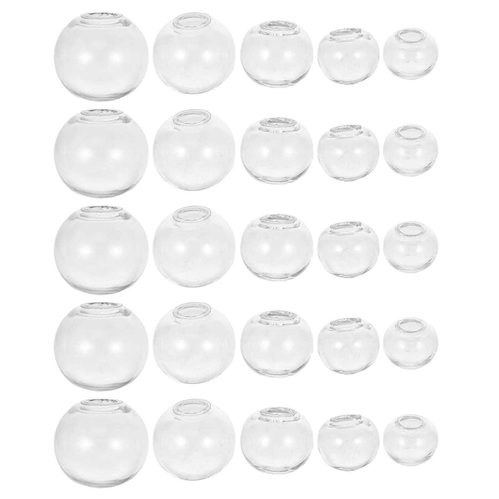 100 Pezzi Mini Bottiglie di Vetro Trasparenti a Forma di Globo per Creazione di Gioielli Fai-da-Te, Ciondoli, Orecchini e Ornamenti Artigianali
