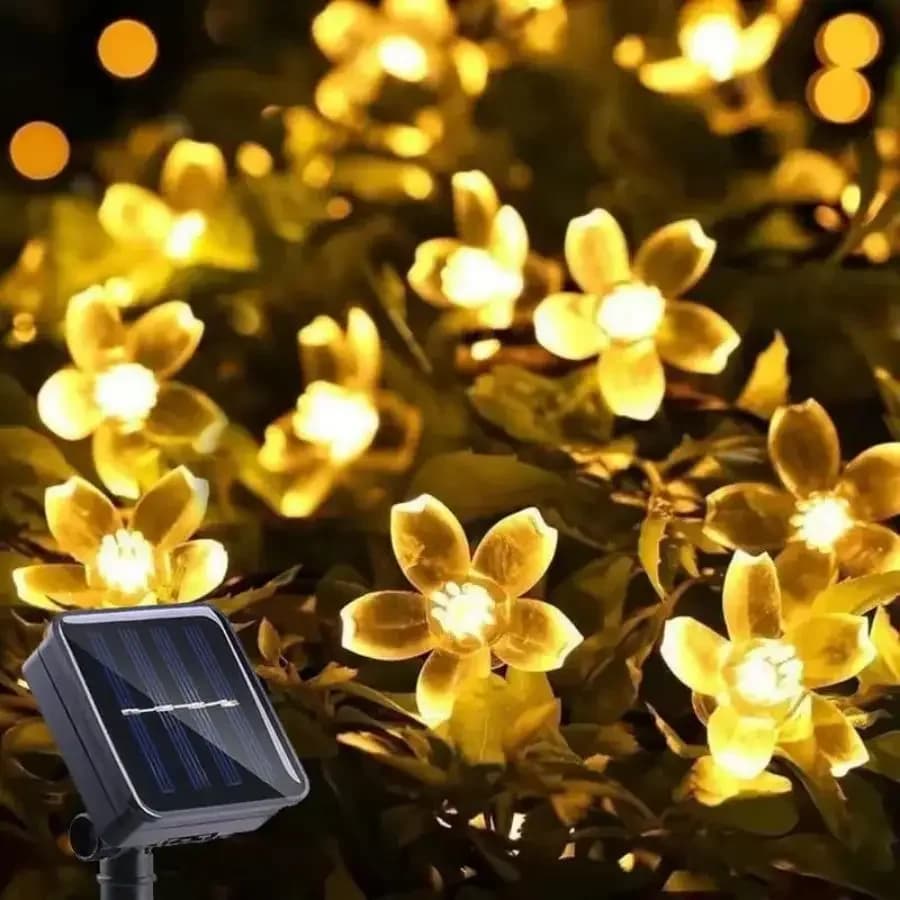 1pc 5/7/12/22M Luci solari Sakura 20/50/100/200LED Luci decorative da giardino per festival impermeabili per esterni