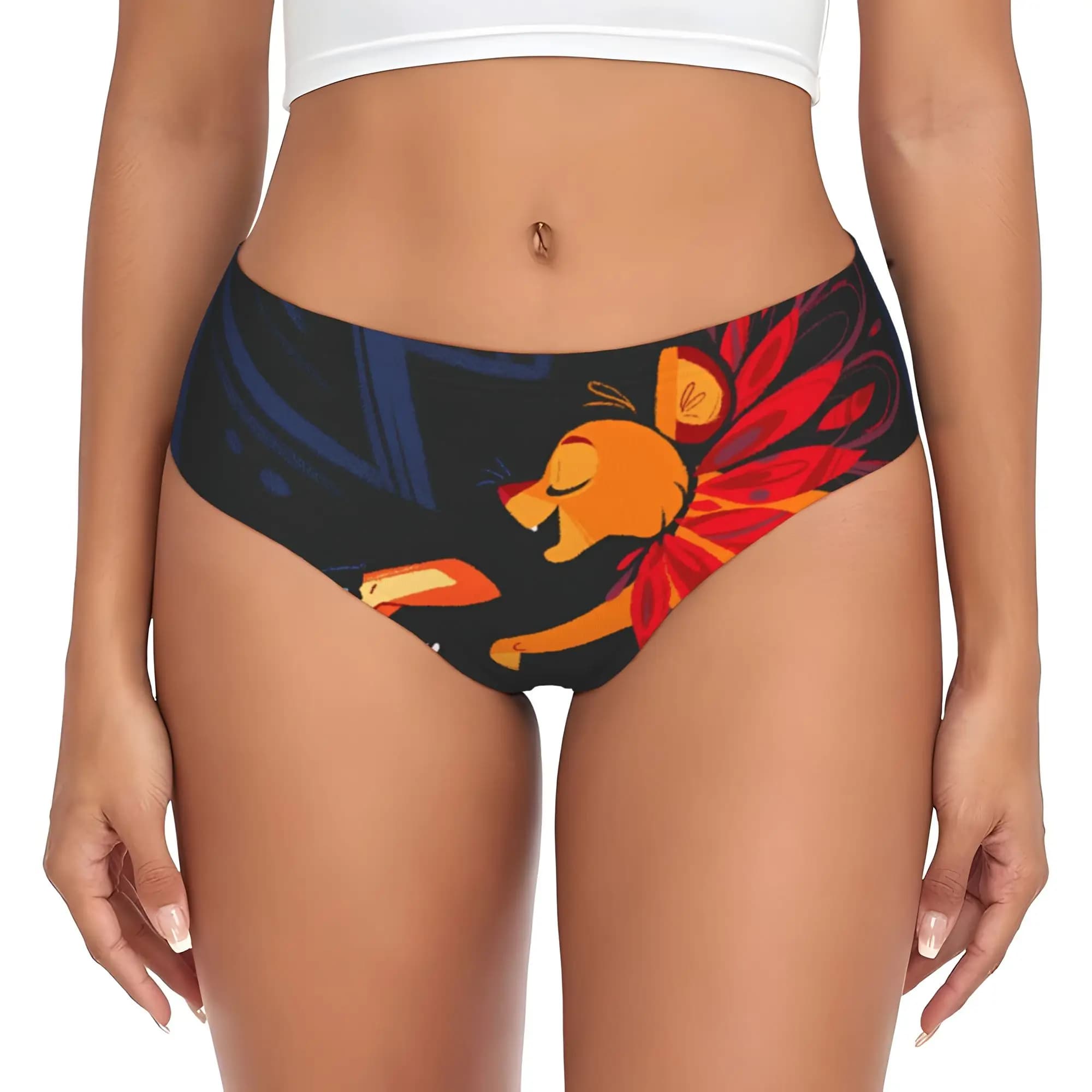 Custom Women's The Lion Cartoon K-Kings Brief Panties Female Soft Anime Underwear Underpants