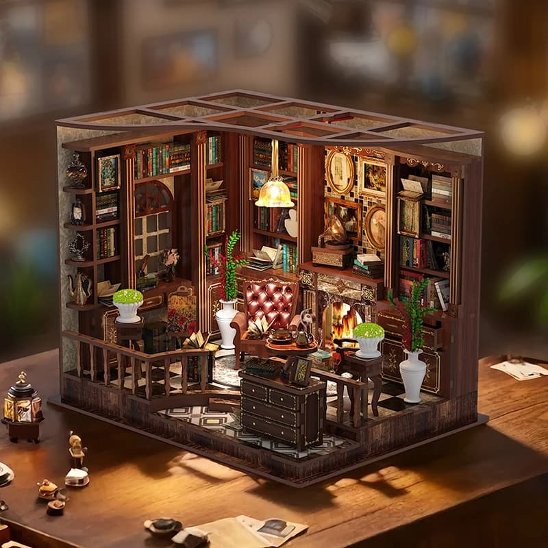 Dolls Wooden Dolls Case Miniature Kit Retro DIY With LED Lights Home Desk Decoration For Adult Handmade Gifts Doll House