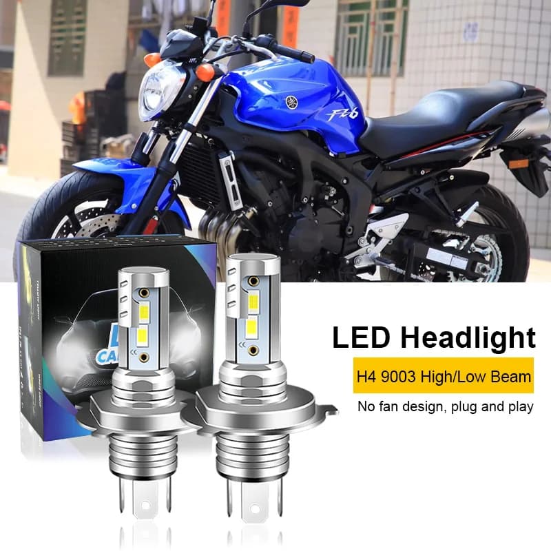 2PCS Per Yamaha FZ6N H4 9003 HS1 Moto LED Lampadine per fari abbaglianti e anabbaglianti 12000lm 6000K CANbus