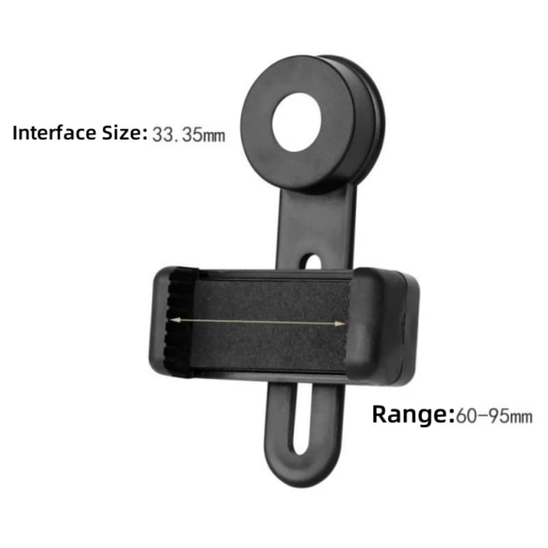 Accessori per telescopi Agnicy Supporto per fotografia per telefono con testa da 33,35 mm Gamma di supporto per clip per telefono Staffa in plastica da 60-95 mm