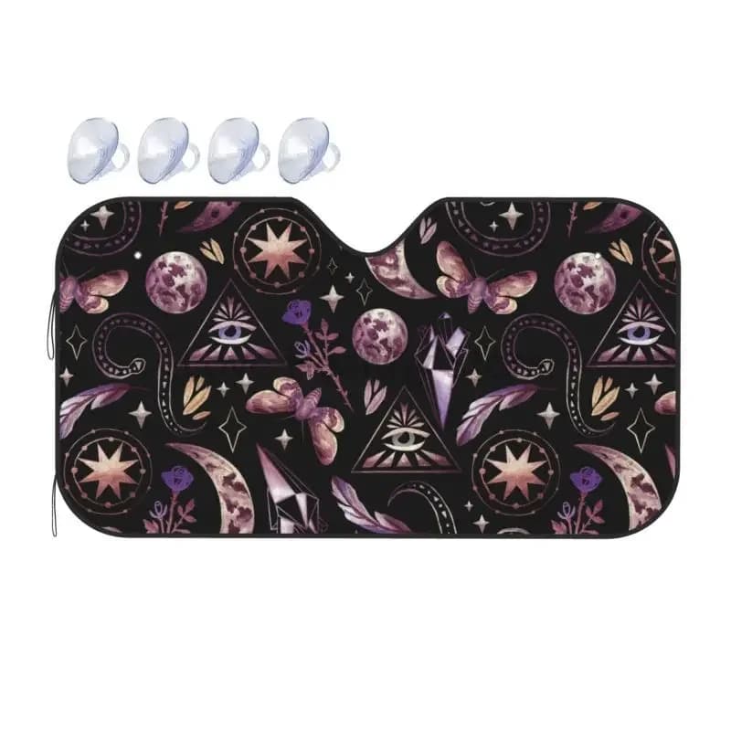 Tarocchi Luna Farfalla Magic Goth Parabrezza per auto Parasole Pieghevole Finestrino anteriore Parasole Auto Visiera parasole Auto Blocchi Raggi UV
