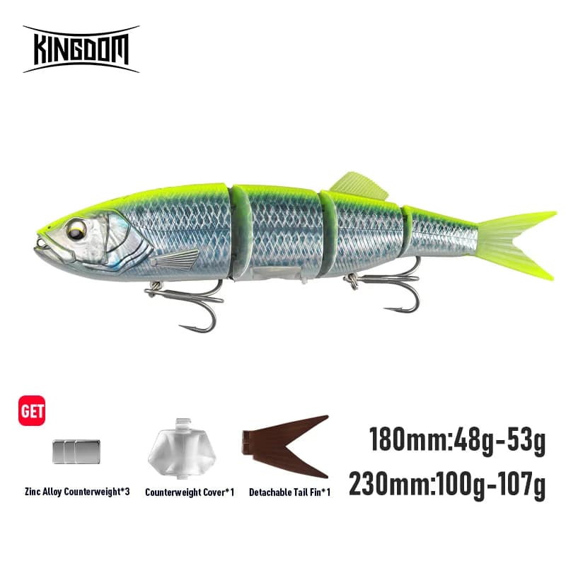 Kingdom DIY Jointed Bait 180mm/48-53g 230mm/100-107g Floating Sinking Fishing Lure 4 Section Multi Joint Hard Bait Swimbaits