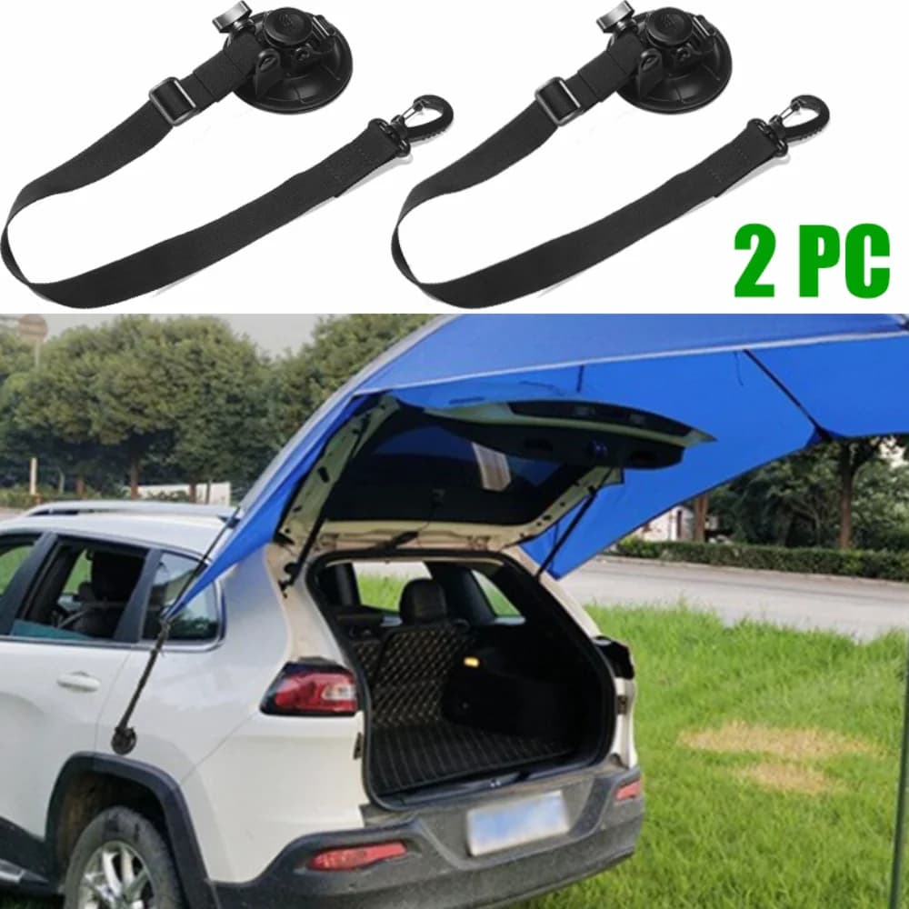 2 Pezzi Ganci di Fissaggio Regolabili con Ventose per Tenda da Auto, Ancoraggi per Tendalino, Attrezzatura da Campeggio ed Escursionismo
