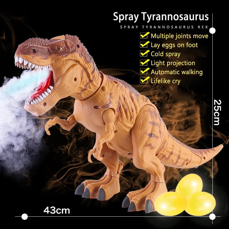 Grandi giocattoli di dinosauro elettrici Walking Jet Dinosaur World con voce meccanica Tyrannosaurus Rex uovo luminoso bambini regali per bambini